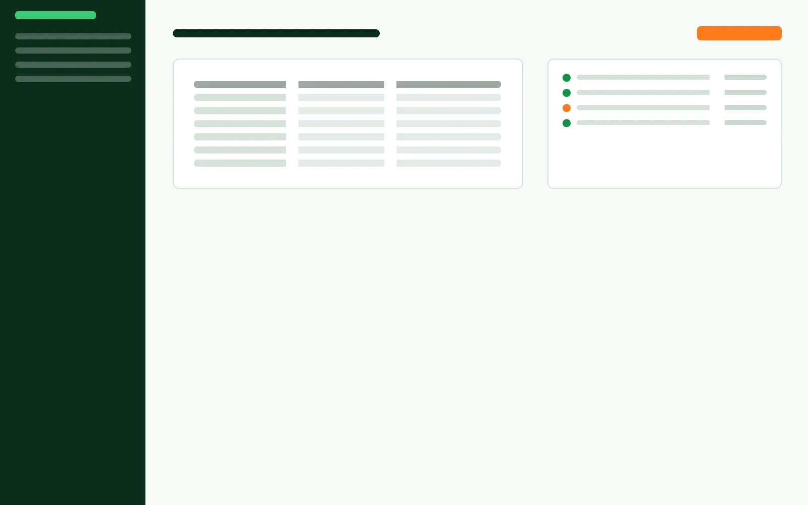 Preview of a custom admin system
